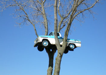 Truck in een boom van Mark Madson